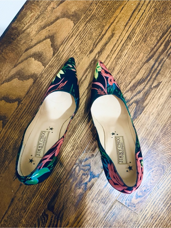 Jimmy Choo Shoes - Jimmy Choo/Black Silk Floral Pointed-Toe Pumps/RARE! NEVER WORN! Size 6.5! NWOT!